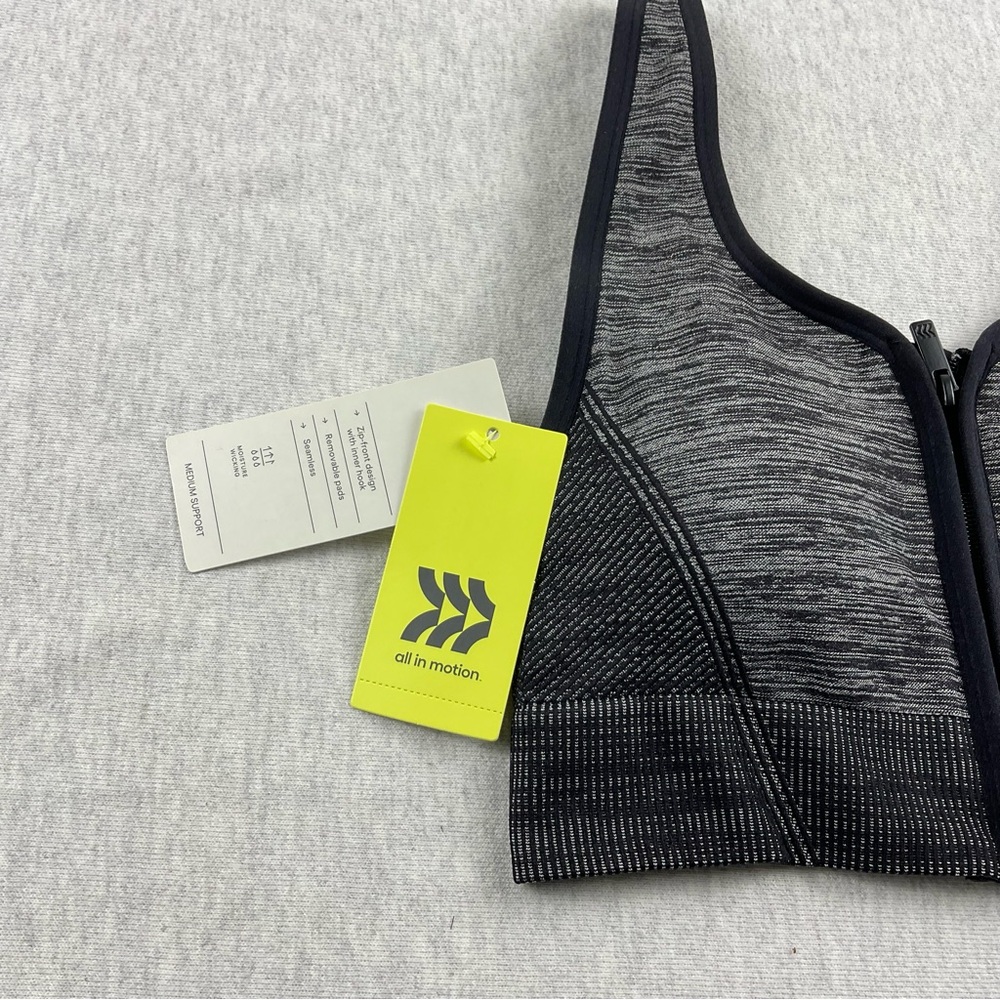 ALL IN MOTION MEDIUM SUPPORT WOMEN’S SEAMLESS FRONT ZIP CLOSURE BRA SIZE:SMALL - Picture 4 of 11
